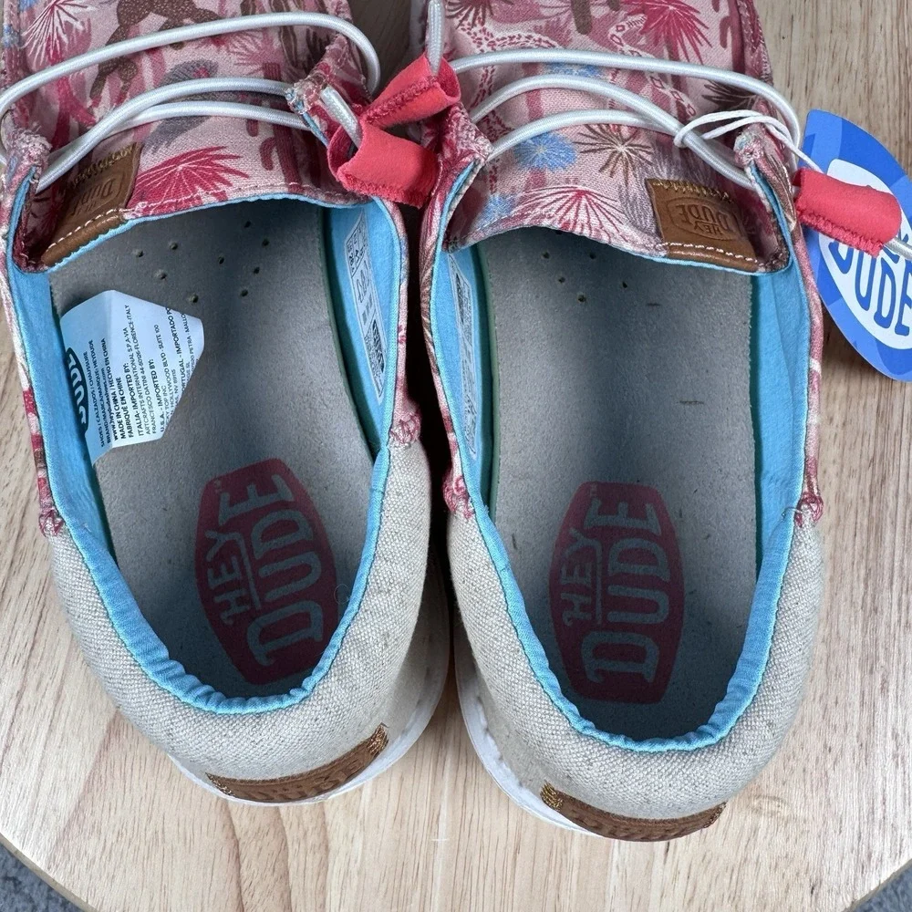 Hey Dude Wendy Funk Oasis Womens Size 10 Pink Southwestern Desert Slip On Shoes